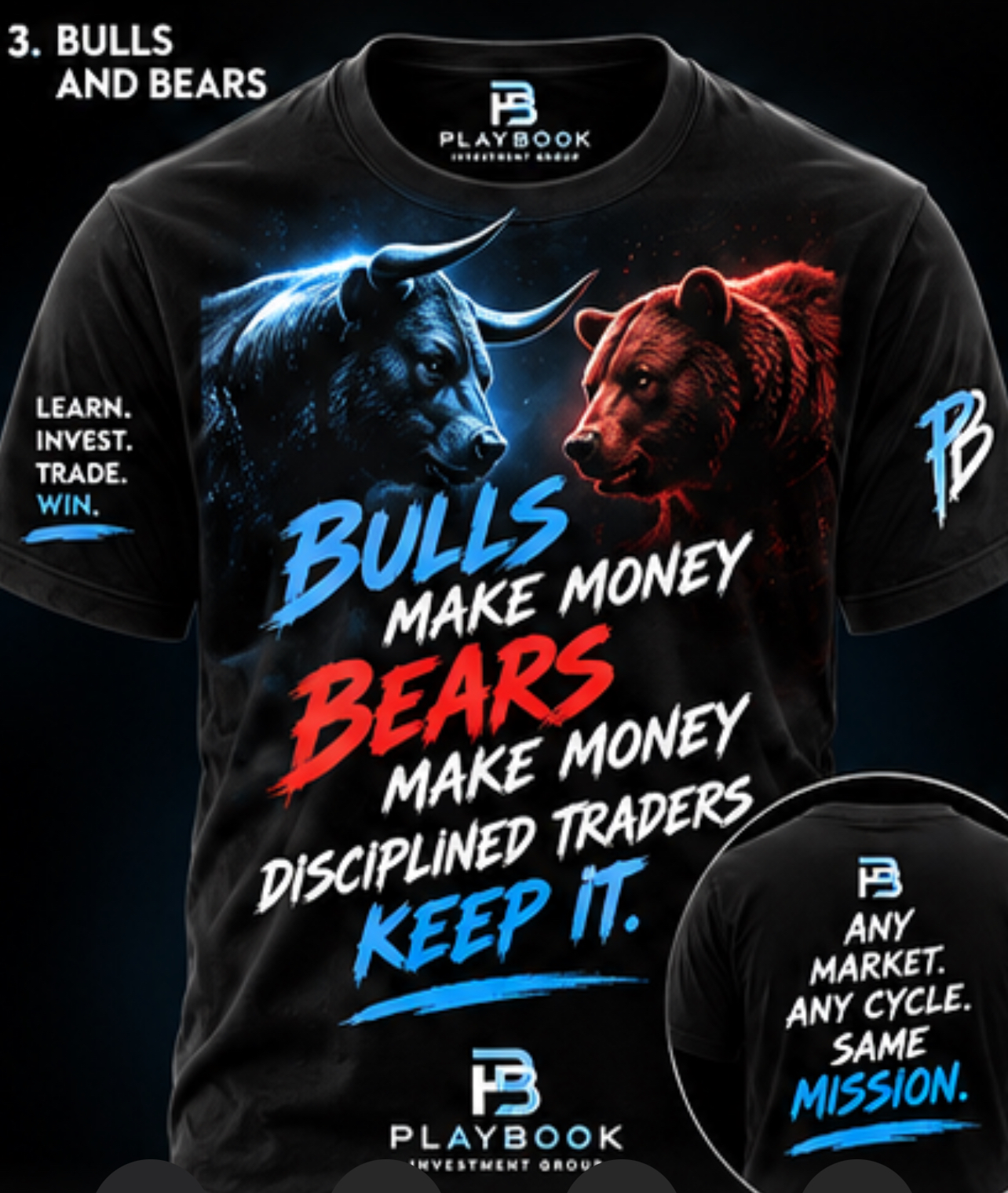 Playbook Investment Group Bulls And Bears T-shirt